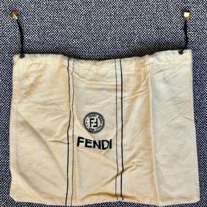 Fendi dust bag, draw strings, mustard, 11" x 8.5"